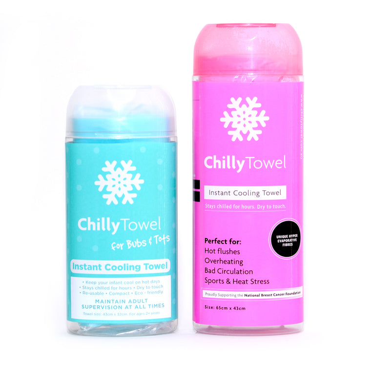 Chilly Towel - Bubs & Tots and Frosty Pink (Duo Pack)Chilly Towel - Frosty Pink